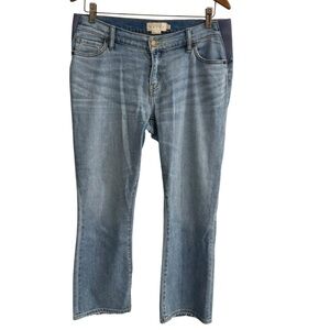 Hatch Straight Leg Light Wash Maternity Denim Jeans Size 27 Mid Rise Stretch